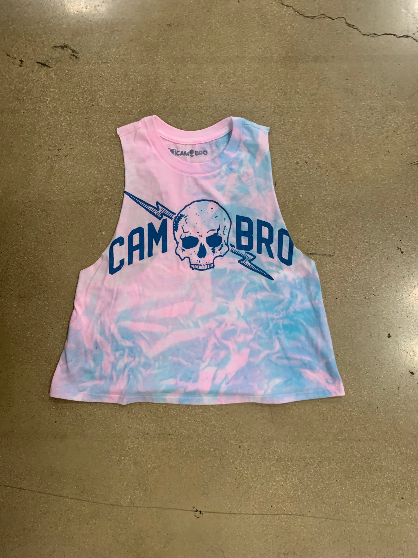 cambro sig crop racerback tank cotton candy tie dye