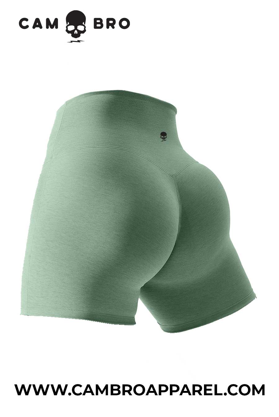 Heather Alpine Green High Waist 3 Inch Female Short