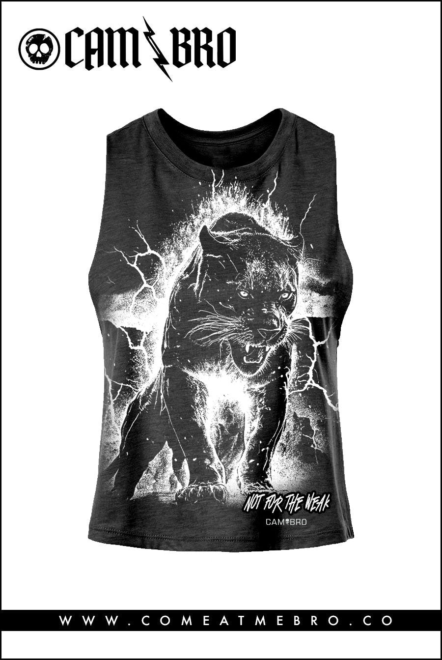 Not For The Weak V2 Black Female Crop Racerback Tank