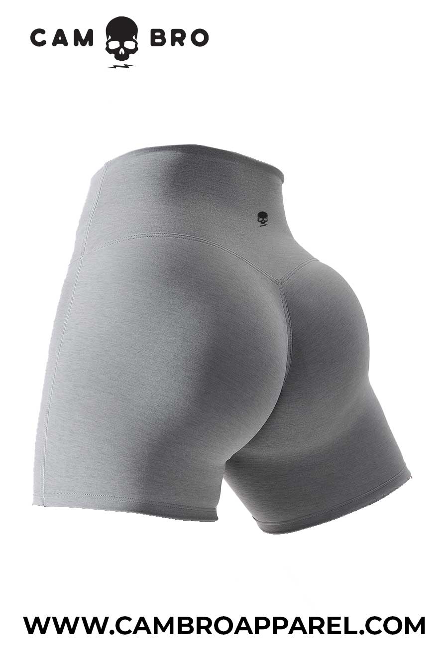 Heather Space Gray High Waist 3 Inch Female Short