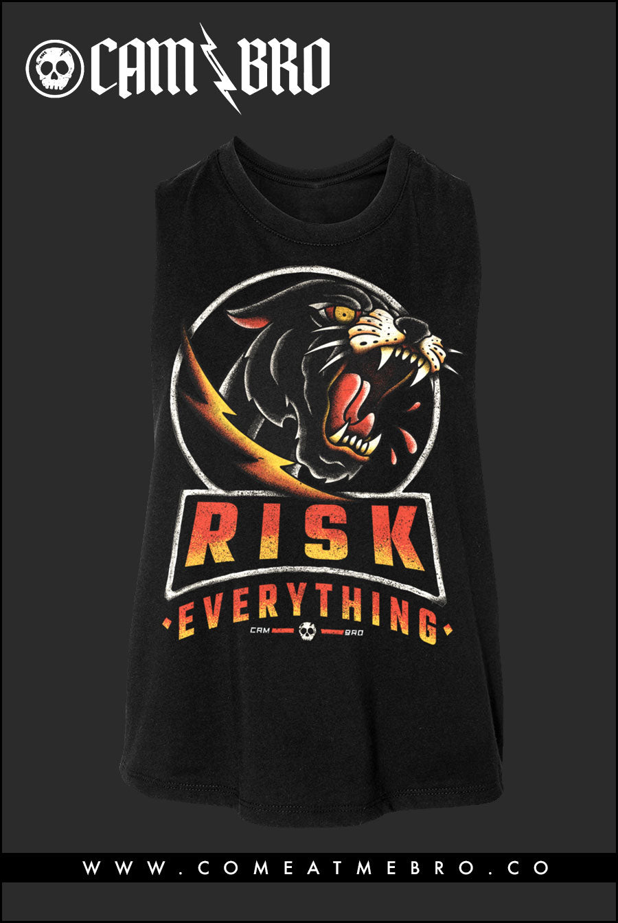 Risk Everything Female Racerback Crop Tank