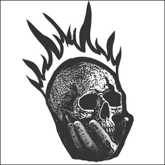flaming skull