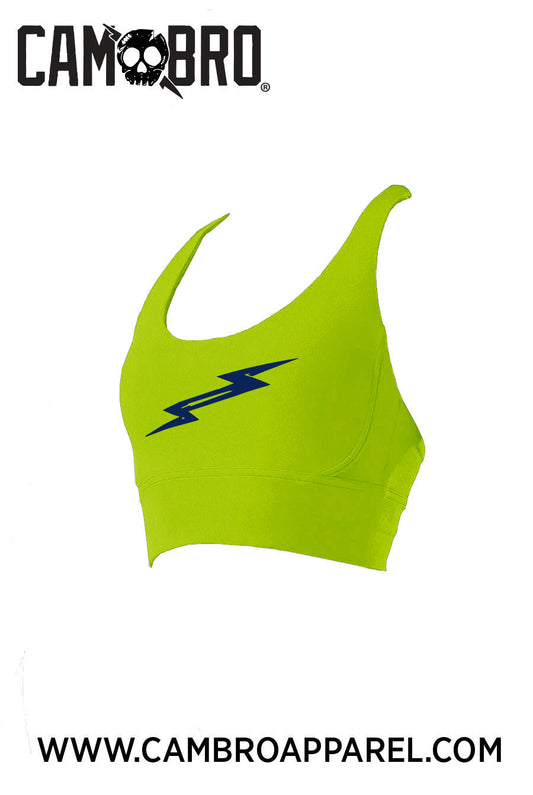 Volt Yellow Crosshatch Sports Bra