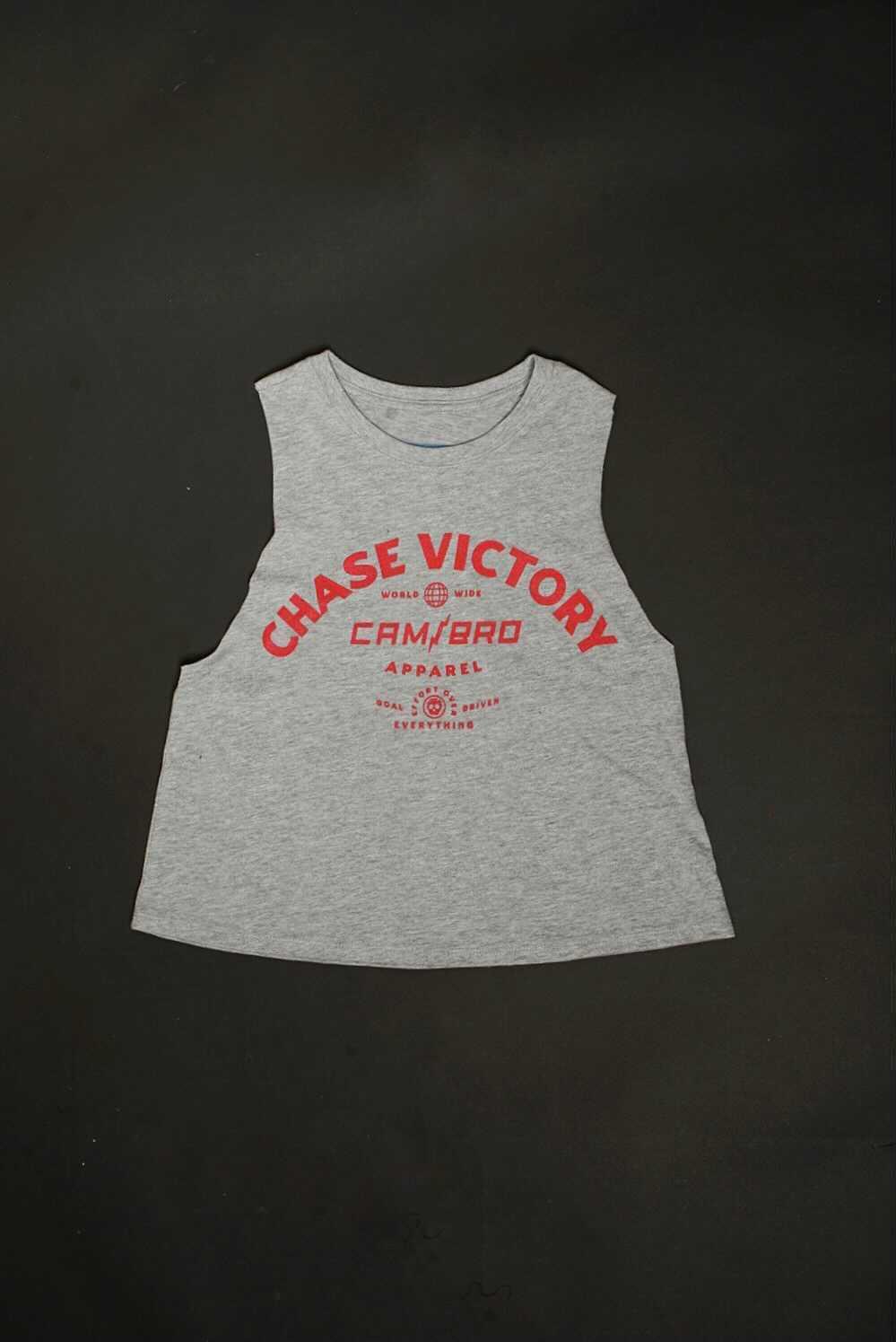 CHASE VICTORY Gray Crop Tank