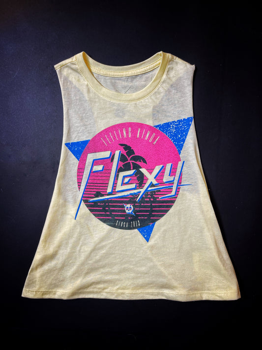 Feeling Flexy Yellow Crop Racerback Tank